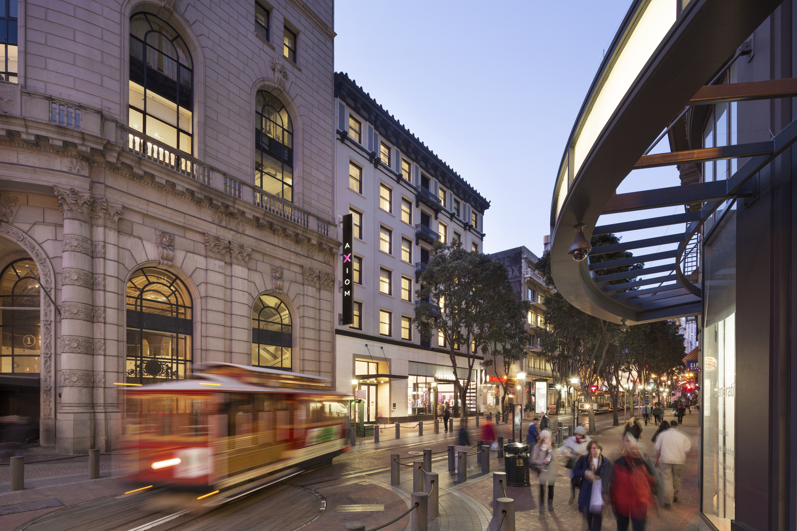 Exterior of building and surrounding areas, including trolley or cable car"Most Commonly Used" property view