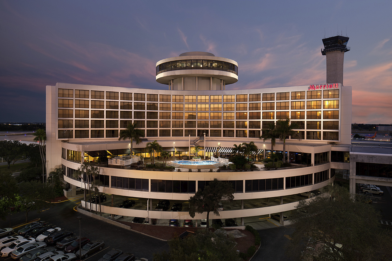 Exterior view of hotel and pool at dusk"Most Commonly Used" property view
